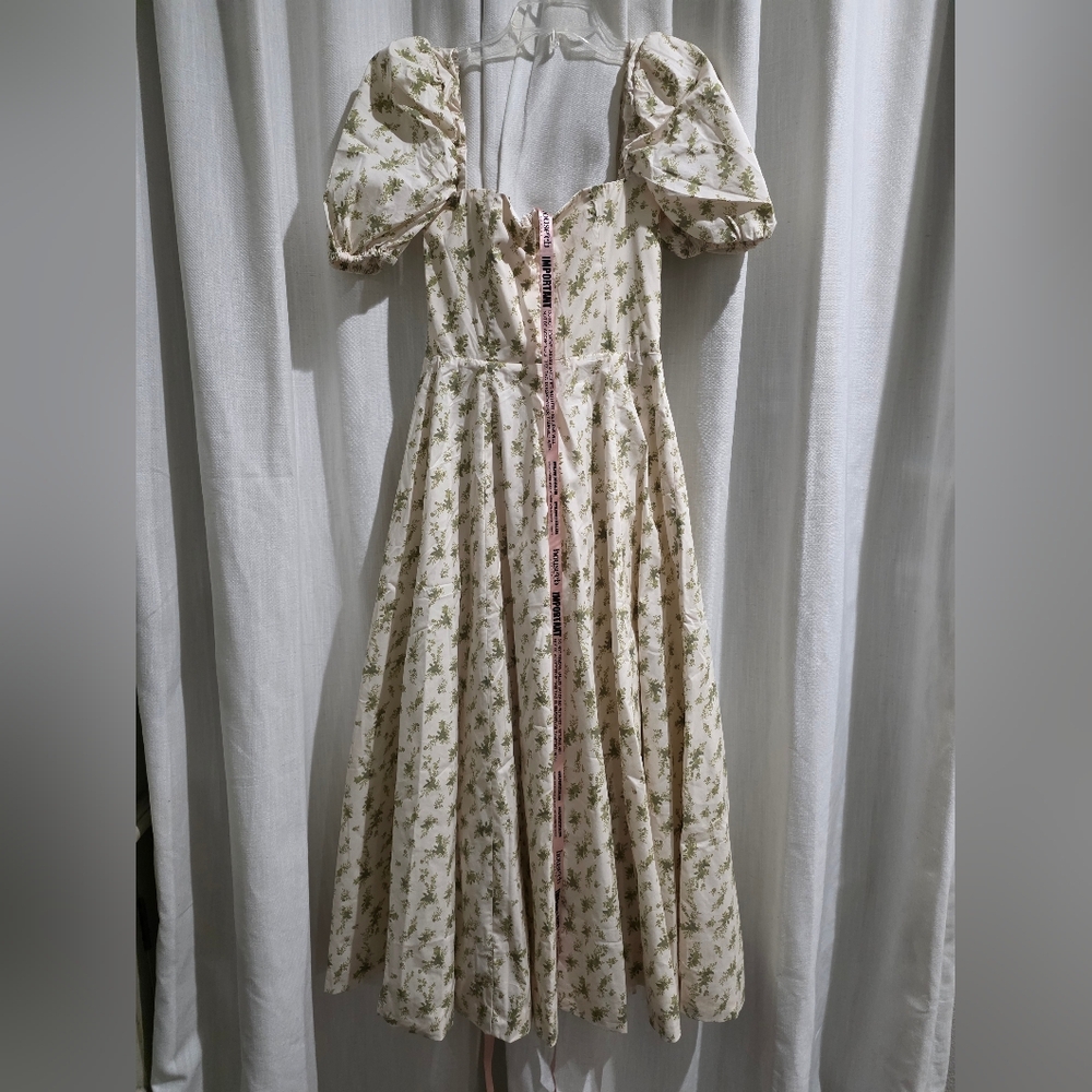 NWT House of CB Tallulah garden print Corset puff sleeve midi sundress Dress S - Picture 7 of 7